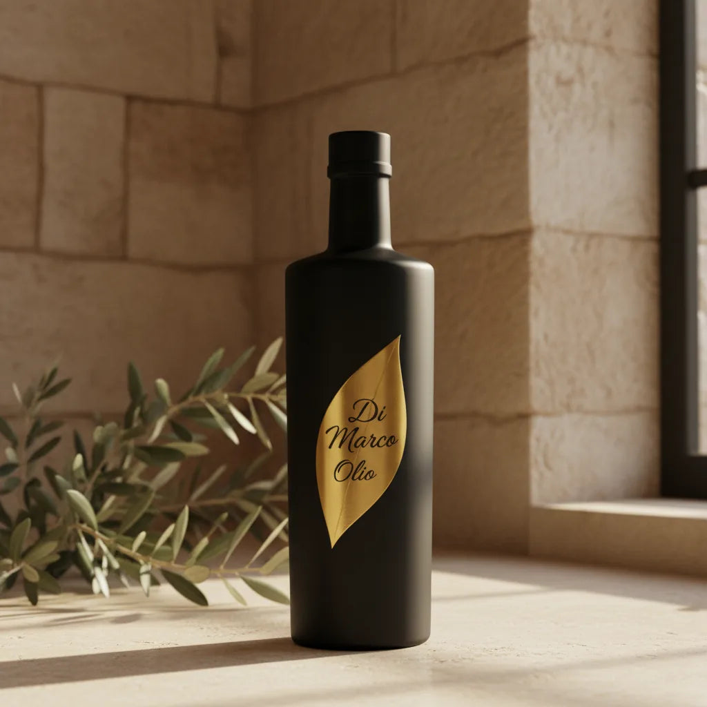 Di Marco Olio, Sicilian extra virgin olive oil, matte black bottle