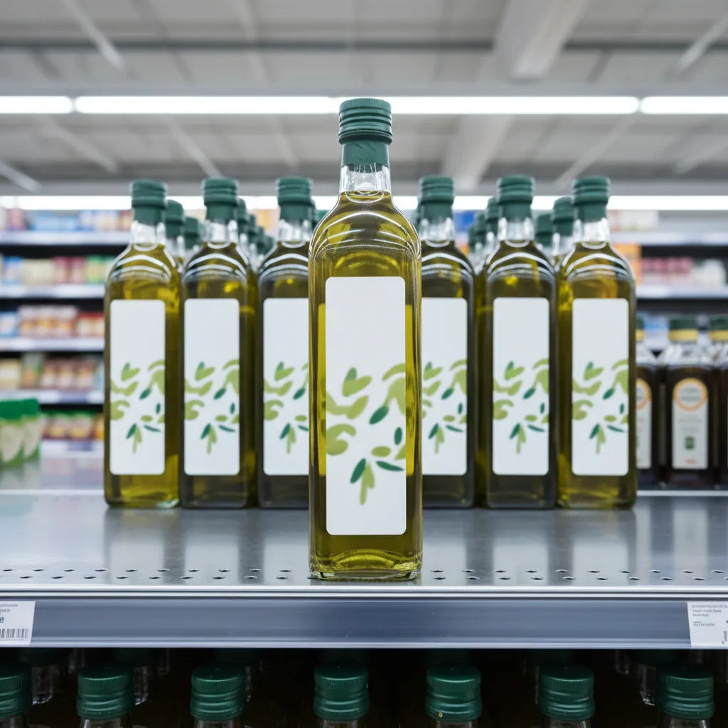 Generic supermarket olive oil bottle